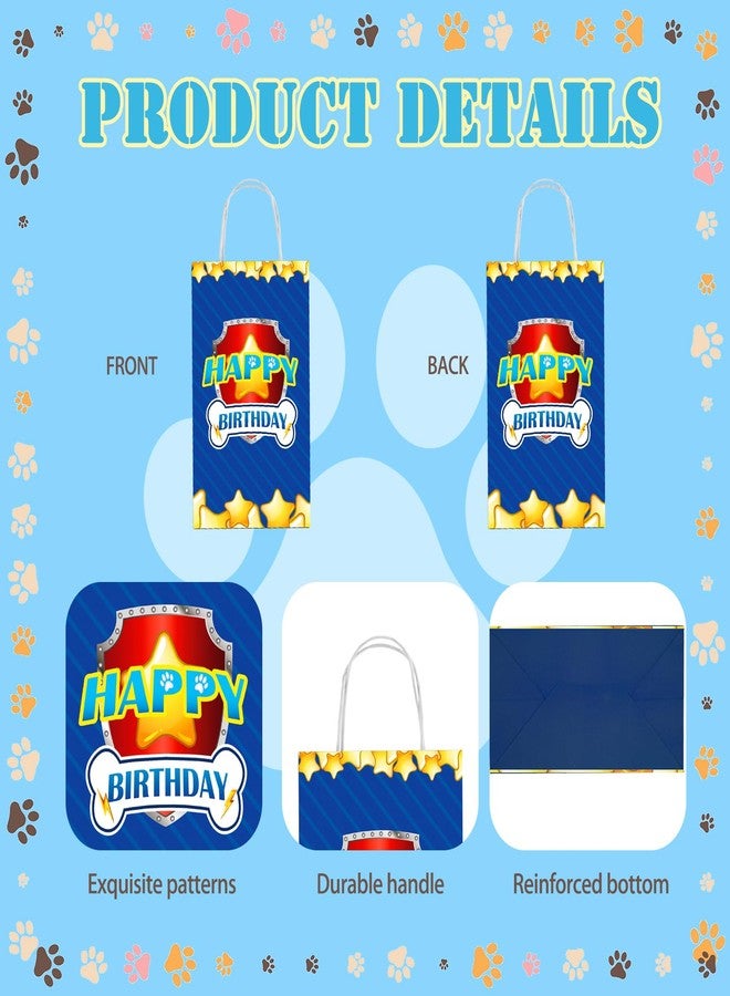 WEEPA 16 Pcs Paw Print Gift Bags Dog Paw Goodie Bags Paw Paper Candy Bag with Handle for Paw Print Birthday Decorations - Image 3